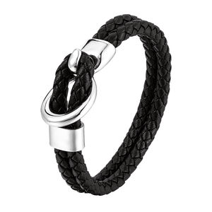 Pulsera <span class=keywords><strong>de</strong></span> cuero genuino trenzado estilo Punk <span class=keywords><strong>vikingo</strong></span> para <span class=keywords><strong>hombre</strong></span>, cierre <span class=keywords><strong>de</strong></span> ancla <span class=keywords><strong>de</strong></span> acero inoxidable 316l, doble capa, bricolaje - Product Image 3