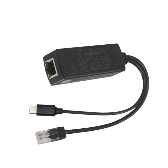 POE Splitter J45 Sokcet 48V Power Over Ethernet Gigabit IEEE802.3Af/At to Rj45 Plug and USB-C for CCTV Camera Wifi AP Voip