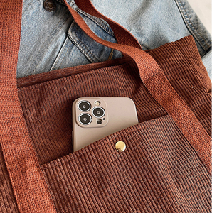 Sac à main en velours côtelé personnalisé en gros, sac à bandoulière, sac de luxe pour femmes, sacs de grande capacité avec poches - Product Image 5