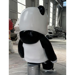 Mignon extérieur résine grandeur nature Pop Art Animal fibre de verre décoration abstraite <span class=keywords><strong>assis</strong></span> Panda Sculpture de jardin - Product Image 2