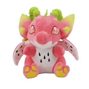 Kawaii 드래곤 과일 마카롱 플러시 장난감 Kawaii Pitaya 공룡 박제 동물 장난감 부드러운 어린이 장난감 Plushie 선물