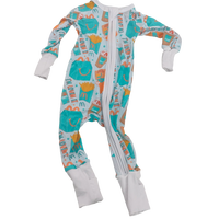 Pyjama bébé en bambou personnalisé avec impression alimentaire, 95% bambou, 5% élasthanne