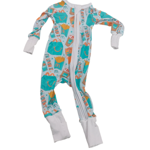 ملابس نوم للأطفال مصنوعة من الخيزران بنسبة 95٪ و5٪ سباندكس بتصميم طباعة الطعام - Product Image 1