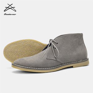 Stivali Desert in Camoscio Vintage Classici da <span class=keywords><strong>Uomo</strong></span> Taglie Forti, Comodi Stivaletti Casual con Lacci Chukka - Product Image 4