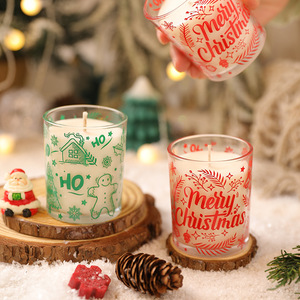 Christmas Style Glass Jar Scented <b>Candle</b> Long Lasting Plant Essential Oil Fragrance Creative Holiday Souvenir <b>Gift</b> - Product Image 2