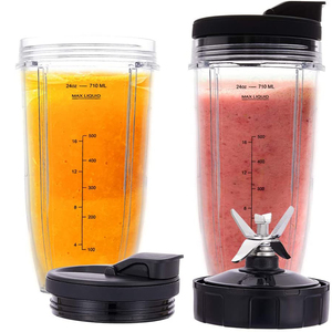 Gobelets de remplacement pour blender <span class=keywords><strong>Ninja</strong></span>, 24 oz, avec couvercles à emporter, lame extractrice à 7 ailettes, pour <span class=keywords><strong>Ninja</strong></span> Auto IQ BN801 SS101 BL480-30 BL641 - Product Image 3