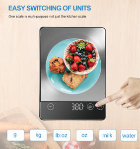 घरेलू एलईडी प्रदर्शन स्टेनलेस स्टील मापने भोजन तराजू वजन डिजिटल इलेक्ट्रॉनिक रसोई पैमाने पर - Product Image 3