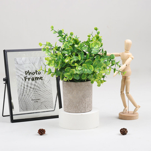 Planta Artificial Cilíndrica con Simulación de Pulpa - Follaje Realista para Escritorio con Maceta de Textura Natural - Product Image 3