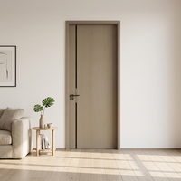 Porte battante murale MD Brand en panneau PET PVC, placage MDF HDF, cadre étanche, moderne, pour chambre, appartement, école