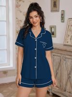 Nouvel ensemble décontracté 2 pièces pour femme, idéal pour l'été et la maison : cardigan, chemise à manches courtes et short en tissu respirant et extensible.