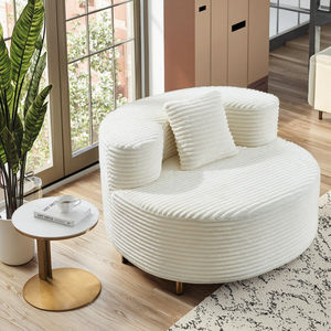 Chaise moderne rembourrée en tissu chenille compressé Canapé confortable sans assemblage pour le salon et la chambre à coucher - Product Image 2