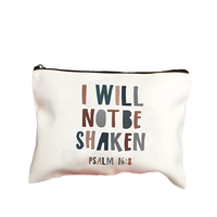 Trousse de maquillage personnalisée avec fermeture éclair, motif verset biblique chrétien 'Je ne serai pas agité', pour voyage, rangement de produits de toilette et cosmétiques, portable