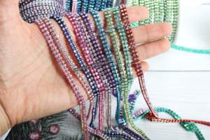 批发时尚饰品SS8水晶AB双排2排爪色杯链缝制钻石图案服装玻璃 - Product Image 5