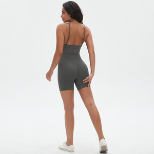 Débardeur de sport côtelé sans couture pour femme, personnalisé, haute qualité, dos nageur, maintien élevé, idéal pour la course et la gym - Product Image 3