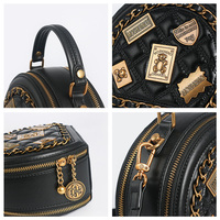 2025 sac à bandoulière en cuir pour femmes sac à bandoulière en cuir véritable en détresse avec chaîne en métal détail Vintage lettre à glissière
