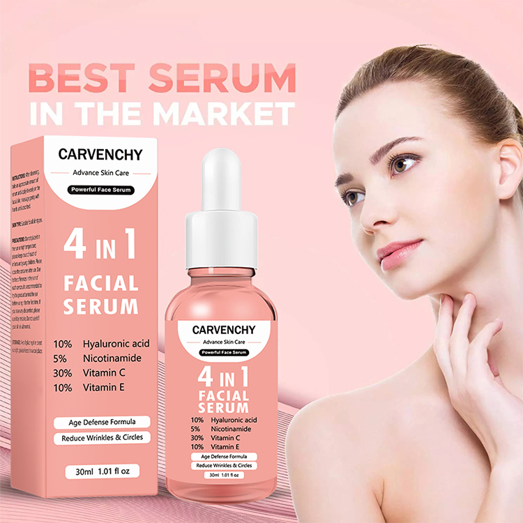 Organic Vegan 4 In 1 Serum With Vitamin C & Hyaluronic Acid - Oem