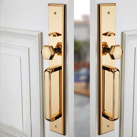 Poignée de porte principale double ouverture en alliage de zinc avec serrure à clé pour entrée principale de maison - Vente directe usine
