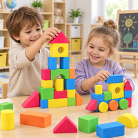 Blocs de construction en mousse EVA colorés et doux, blocs empilables DIY, jouet éducatif STEM pour tout-petits, jeu d'intérieur