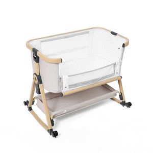 Playkids berceau de chevet pour bébé avec panier de rangement et roues lit pliant facile couchette latérale berceau portable à hauteur réglable - Product Image 4
