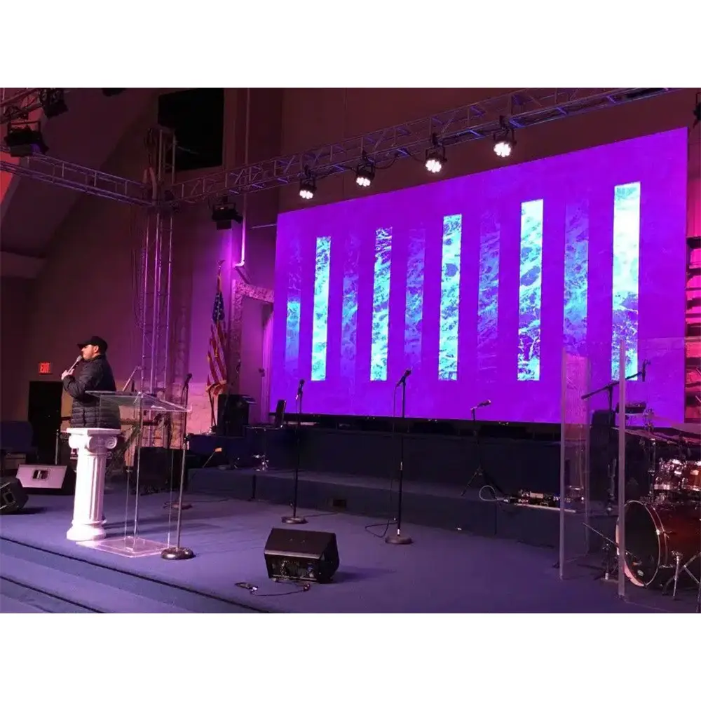 P2.9 P 2.9 Pitch 3.9 Indoor Stage Backdrop Backdrops Led Screen For Church Churches Turnkey Square Meter Led Exhibition Wall