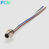 Cable de Conexión M12 B-Code de 5 Pines, Macho, para Montaje en Panel Frontal, Arnés de Cables para Gabinetes de Control de Automatización Industrial
