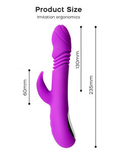 Vibratore flessibile all'ingrosso del masturbatore del coniglio dildo ricaricabile del silicone sicuro del corpo medico autoriscaldante per le donne - Product Image 6
