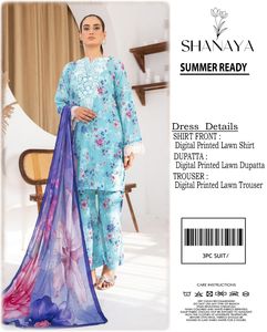 ชุดพรีเมียมลอว์นสูทจาก Shanaya ชุดสาหรี่กะมีซผ้าลอว์นพิมพ์ลายดิจิทัลสำหรับผู้หญิง ลายดอกไม้แบบกลับด้านได้ สไตล์อินเดีย-ปากีสถานแบบดั้งเดิม - Product Image 3
