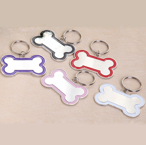 Produttore di artigianato in metallo portachiavi con targhetta per cani in lega di zinco con osso vuoto - Product Image 5