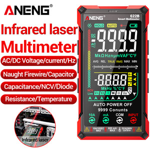 622b kỹ thuật số thông minh vạn năng Tester <span class=keywords><strong>Meter</strong></span> tự động phạm vi True RMS 10A DC/AC 9999 đếm điện dung Ohm MULTITESTER - Product Image 2