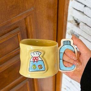 Tazas de Café de Cerámica con Forma de Pez Irregular Creativas, Lindas Tazas de Leche para <span class=keywords><strong>el</strong></span> Desayuno para Estudiantes - Product Image 4