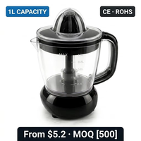 Elektrische citruspers 1000ml capaciteit, laag geluidsniveau, modern design, huishoudelijk gebruik