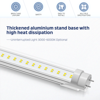 Tube LED T8 double rangée pour intérieur, 4 pieds, 28W/32W/36W/45W, 120-130LM/W, profil en aluminium et PC, luminaires pour maison, bureau, entrepôt