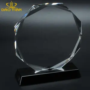 PuJiang wholesale high quality k9 clear crystal awards sports crystal black base for Annual Meeting Awards Commendation Souvenir