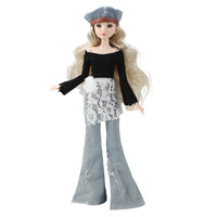 Conjunto de Ropa de 6 Piezas para Muñecas, Estilo Supermodelo, Material de Tela, Múltiples Estilos, Conjuntos de Moda para Niñas, 14 Looks Transformables