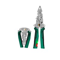 Pince à bec effilé multifonction pour électricien, testeur de tension, fonctions de tirage et de coupe de fils, pliable, métrique