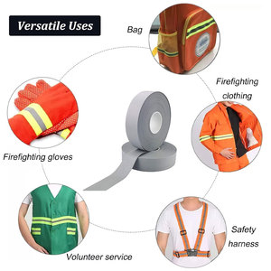 Wanxiao ánh sáng cao polyester Bạc xám phản quang dải băng <span class=keywords><strong>3m</strong></span> 9910 phản quang an toàn dải cho an toàn Áo khoác đồng phục - Product Image 5