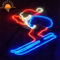 2D LED Navidad Santa luz al aire libre impermeable luminiscencia cadena luces motivo Luz