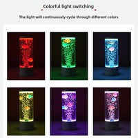Grande lampe LED cylindrique en plastique, colorée, en forme de bulle de poisson, avec prise USB, veilleuse pour l'ambiance de la chambre