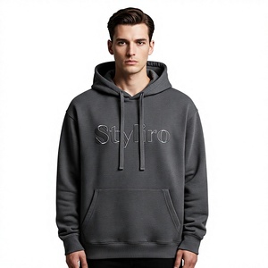 เสื้อสเวตเชิ้ตมีฮู้ดสำหรับผู้ชายสไตล์ Styliro ทรงปกติ ผ้าฝ้ายเฟรนช์เทอร์รี่ มีกระเป๋าหน้า สวมใส่สบายๆ สำหรับฤดูใบไม้ร่วง - Product Image 1