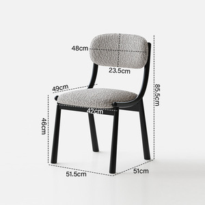 Silla de Comedor Minimalista de Madera Maciza de <span class=keywords><strong>Segunda</strong></span> <span class=keywords><strong>Mano</strong></span> con Tapicería Suave, Respaldo Retro de Alta Gama, <span class=keywords><strong>Muebles</strong></span> para el Hogar - Product Image 6