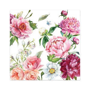 Tovaglioli <span class=keywords><strong>di</strong></span> <span class=keywords><strong>Carta</strong></span> Personalizzati per Matrimoni con Stampa Floreale Vintage, Motivi Cocktail e Poppies - Product Image 2
