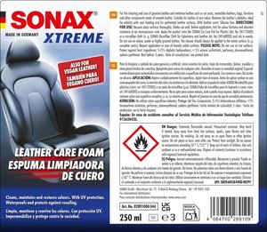 Qualité garantie Sonax Xtreme Mousse d'entretien pour sièges de voiture et cuir d'intérieur 250ml Nettoie, protège et restaure la couleur avec protection UV - Product Image 5