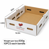 Bulk golfkartonnen 8-pack blauwe bessen aardbeien fruit display tray met aangepast bedrukt logo ODM OEM boerderij retail verpakking
