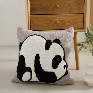 Cute Cartoon Chinese Unique <strong>Panda</strong> Microfiber Knitted <strong>Cushion</strong> Cover Soft Pillow Case 100% Polyester Home Decor XXM - Product Image 5