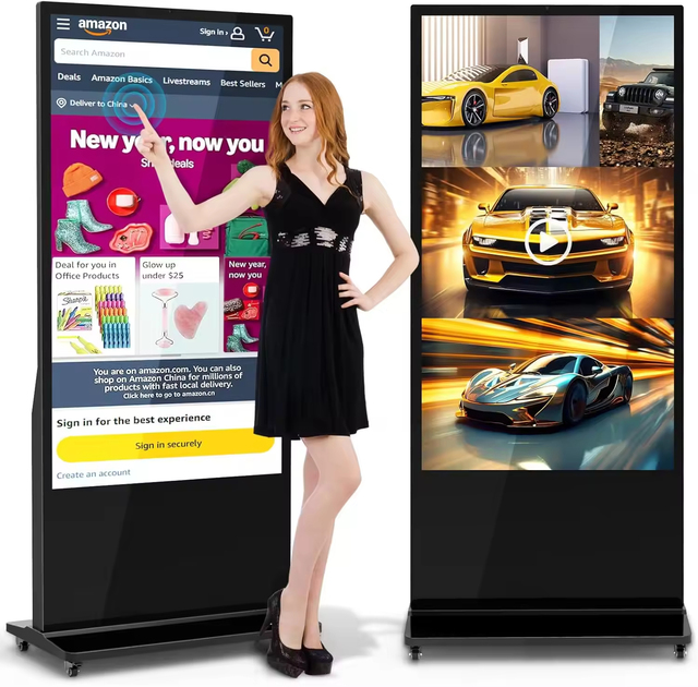 Factory Hot Sales 75 Inch 4K Anti-Reflective Touch Screen Led Display Wall-Mounted Digital Signage Commercial Shopping Mall