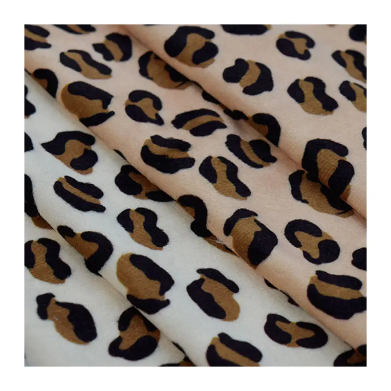 Wholesale Tiger Leopard Animal Pattern Print Crystal Super Soft Plush Fabric For Cloth