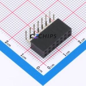 FH2.54-06-07PWS Pin Socket Bent Lead Through Hole,P=2.54mm Connector 2x7P 2.54mm 2.54mm Square Hole - Product Image 1