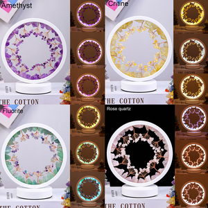 Tự nhiên Rose Quartz pha lê DIY Fengshui trang trí cây của cuộc sống ánh sáng thạch anh tím có thể điều chỉnh ba màu đèn Quà Tặng - Product Image 3