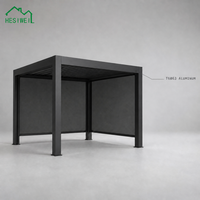 Store banne latérale HESIWEI pour pergola à lames en aluminium, écran zippé pour l'extérieur, protection de l'intimité