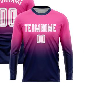 Ombre <b>Long</b> Sleeve Soccer Jersey Football <b>Match</b> Training Shirt Breathable Sports Uniform for Men Teams Name Sportwear - Product Image 2